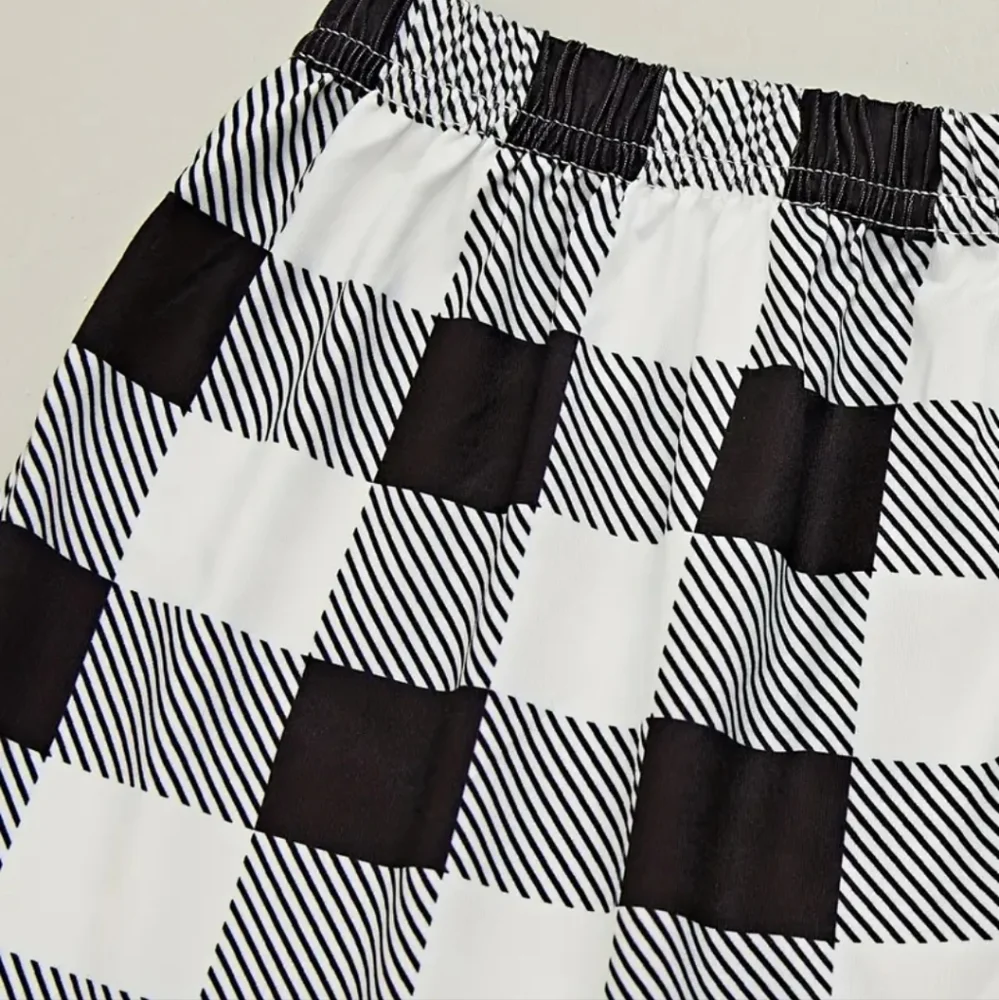 🤍🖤NEW🤍🖤SO CUTE!! Coffee Plaid 3PC Pajama Set - Picture 3 of 5